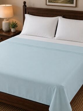 Classic Traditions Twin Flat Sheet Aqua Blue 200 Thread Count Bedding Made USA